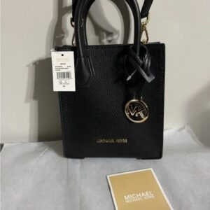 NEW with Tag!  Michael Kors Mercer extra small pebbled leather crossbody bag, black