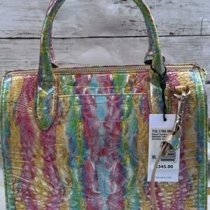 NEW with tag! Brahmin Small Caroline Saltwater Tally Melbourne Genuine Leather Satchel Bag