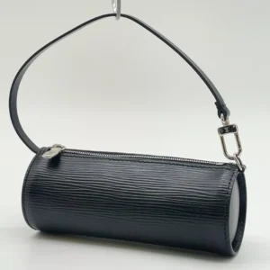 Auth Louis Vuitton Epi Black Sufflo Pouch, with bag