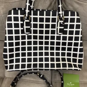 NEW with tag! Kate Spade Black/White Satchel bag, with long strap