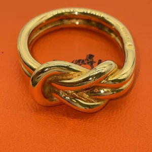 Hermes Atame Gold Scarf Ring